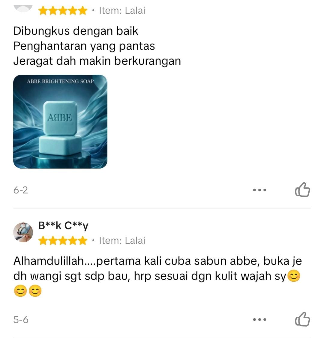 Mesej feedback customer ABBE