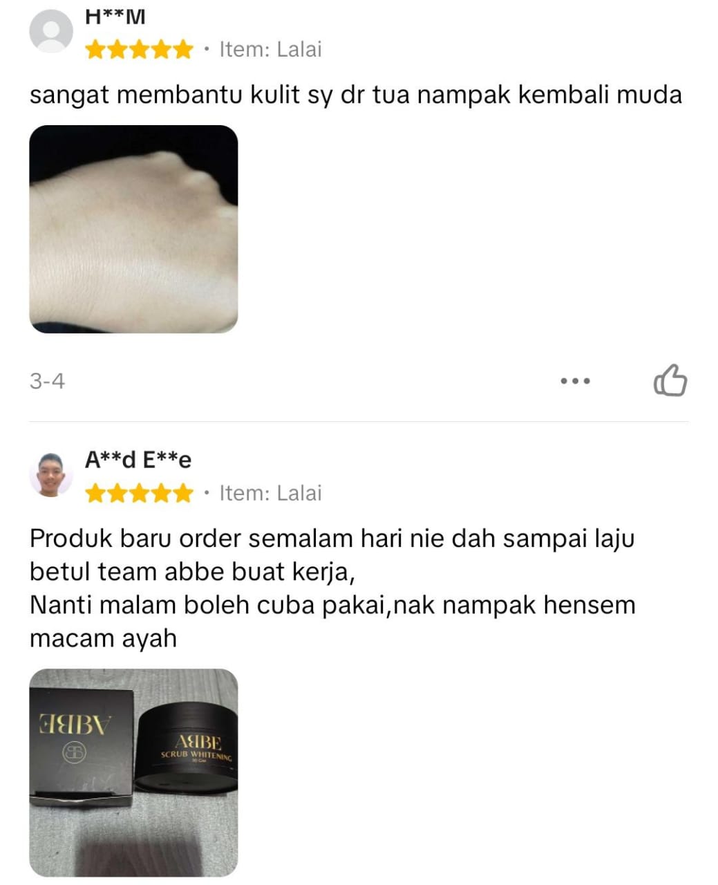 Mesej WhatsApp customer ABBE