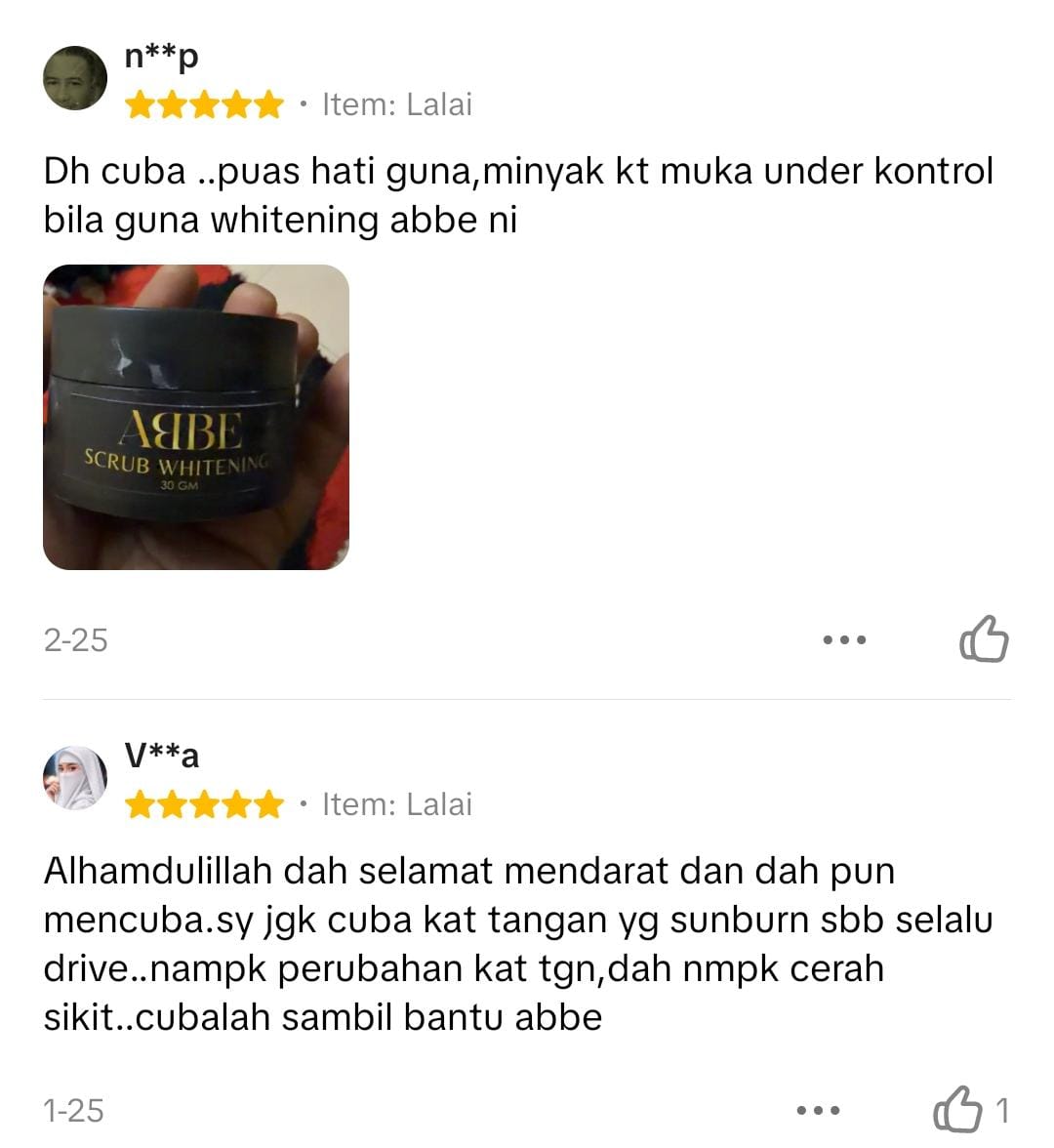Mesej WhatsApp customer ABBE